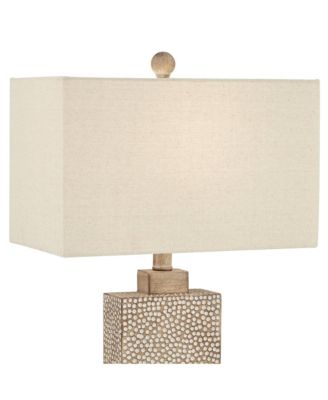 Caldwell Rustic Farmhouse Table Lamps 26 3/4" High Set of 2 Earth Tone Hammered Oatmeal Fabric Rectangular Shade for Bedroom Living Room