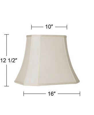 Imperial Shade Creme Medium Rectangle Cut Corner Lamp Shade 10" Wide x 7" Deep at Top and 16" Wide x 12" Deep at Bot and 13" Slant x 12.5" H (Spider)