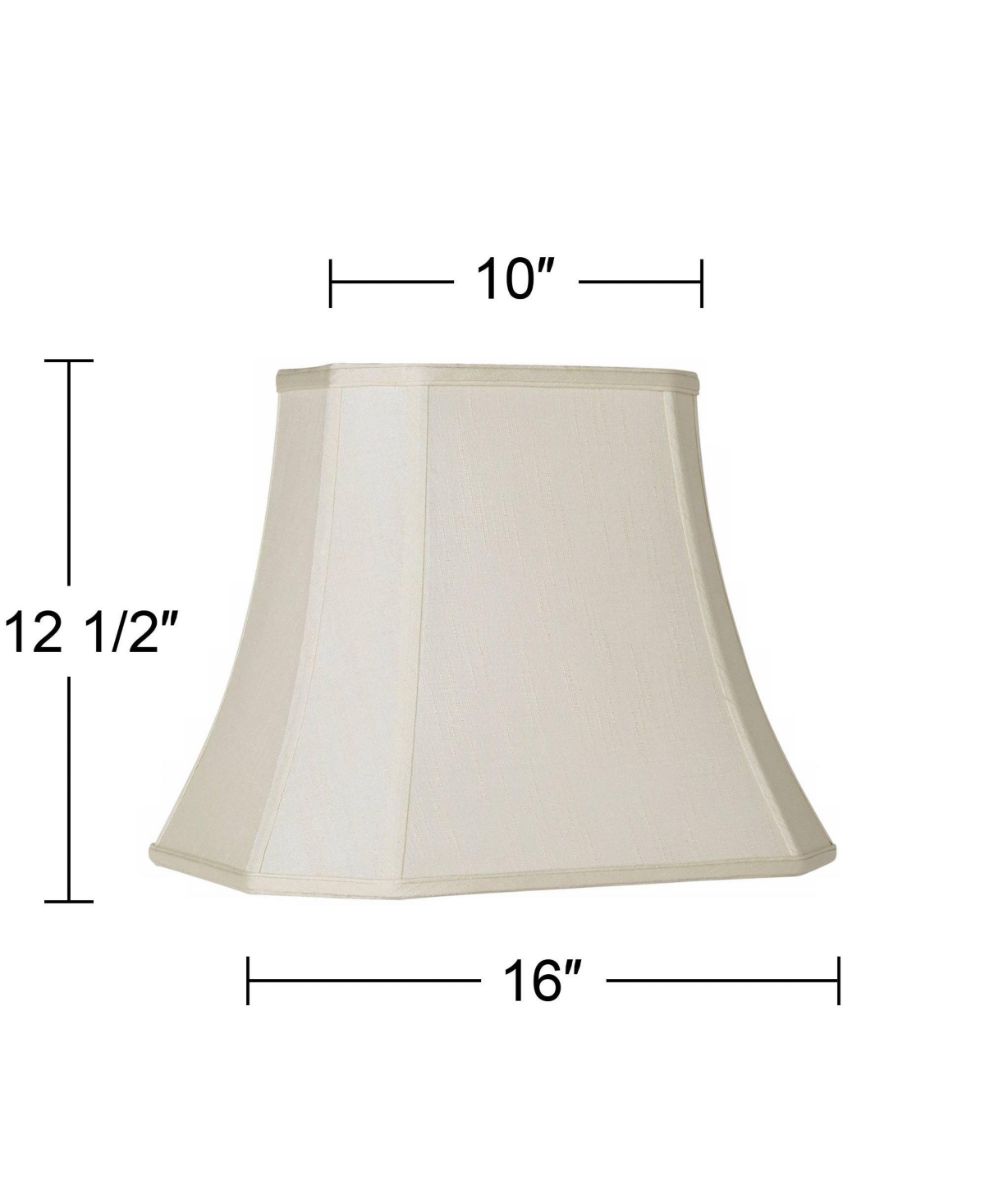 Creme Medium Rectangle Cut Corner Lamp Shade Wide x Deep at Top and Wide x Deep at Bottom and Slant x H (Spider) Replacement