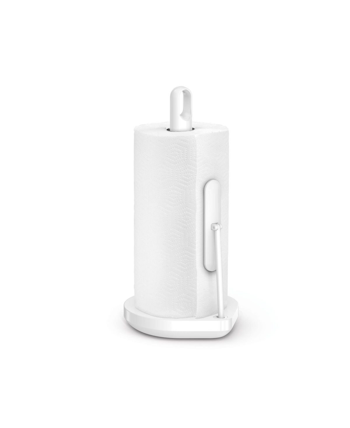 Tension Arm Paper Towel Holder, White Stainless Steel - White Stainless Steel