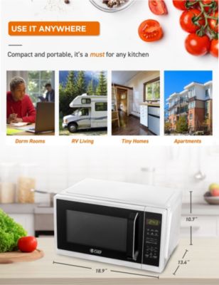 0.9 Cu. Ft. Counter Top Microwave 10 Power Levels,White