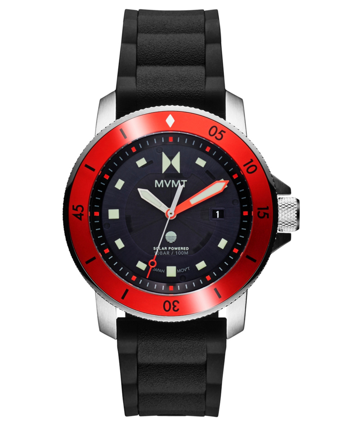 Men's Cali Diver Black Silicone Watch 40MM - Black
