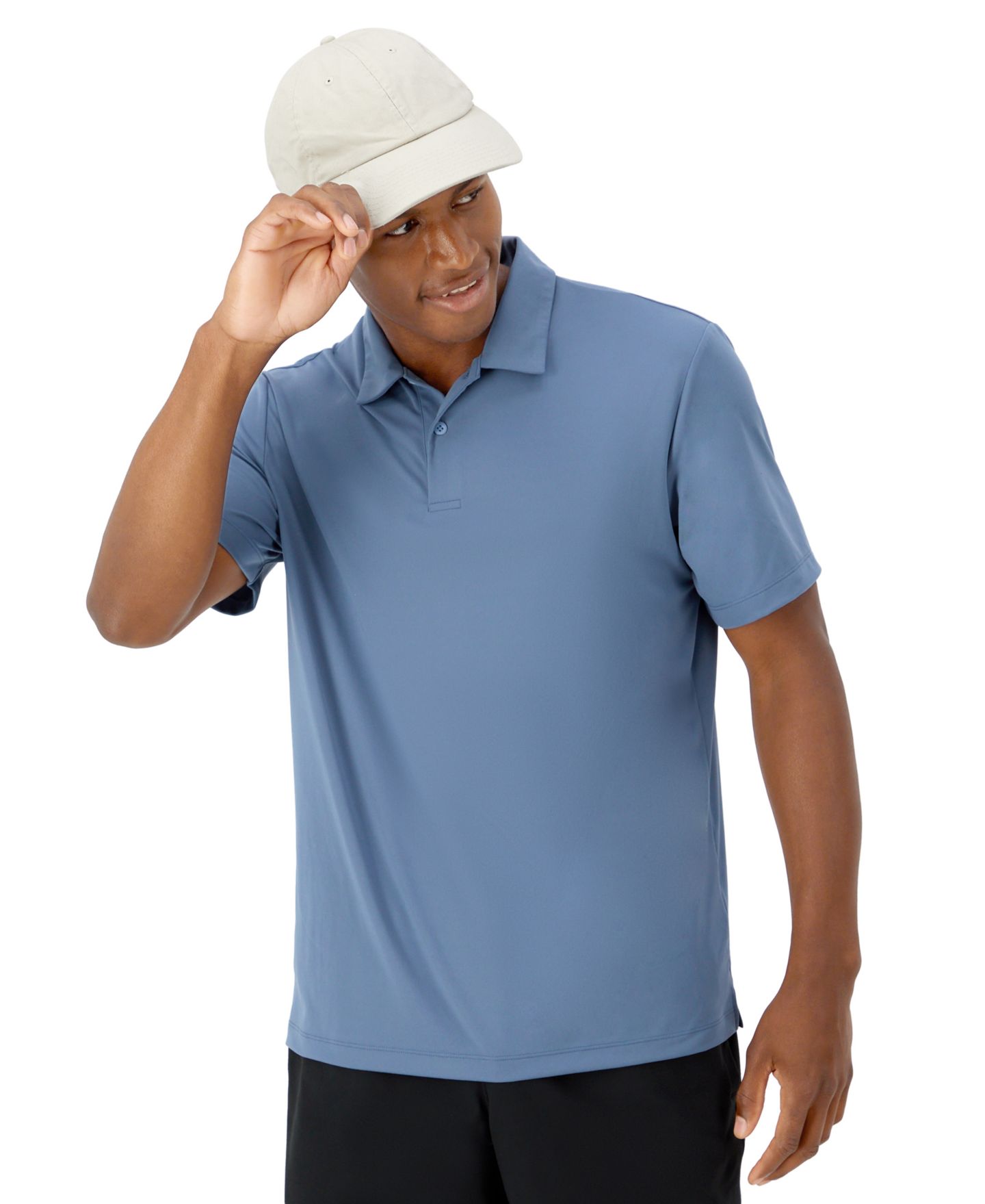 Мужское поло Hanes Moves Performance Short Sleeve Polo, цвет: Чёрный — фото 9