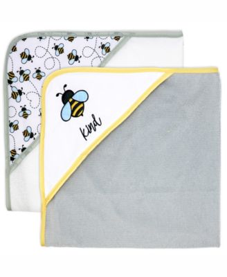 Boys and Girls 2 Pack Embroidered Hooded Bath Towel and Wash Cloth Set
