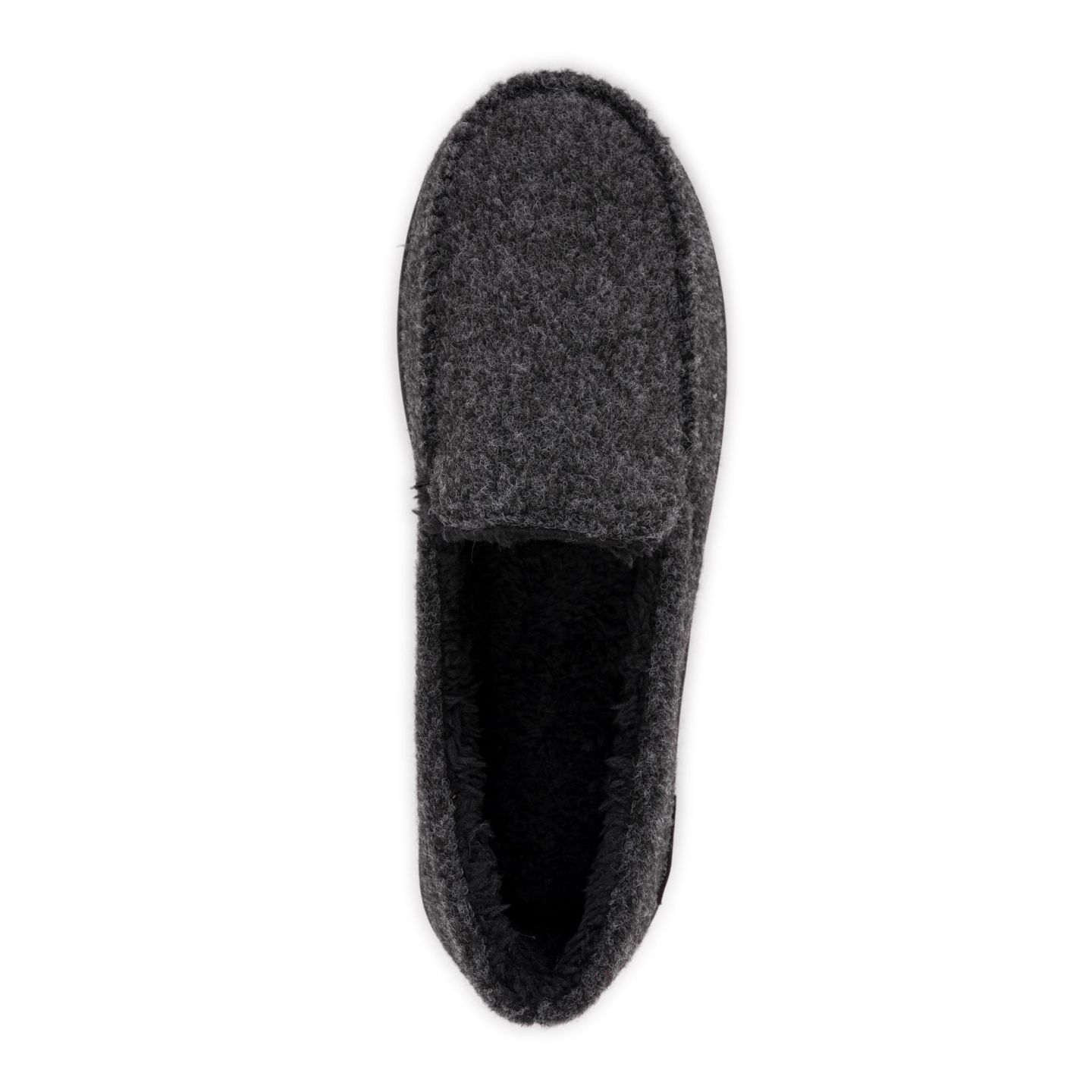 Мужские тапочки MUK LUKS Faux Wool Moccasin Slippers, цвет: Чёрный — фото 8