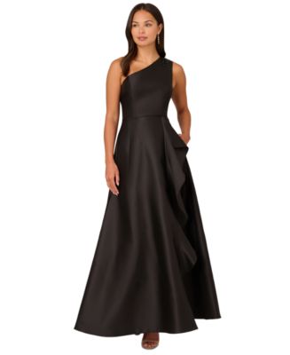 Adrianna Papell Women's One Shoulder Mikado Gown