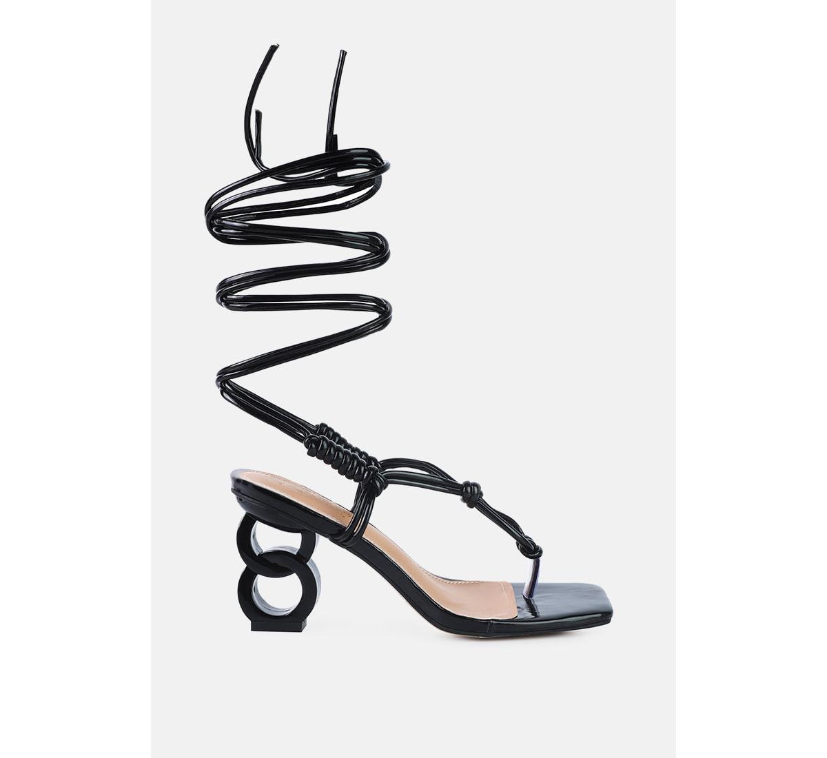 Cassino strappy lace up sandals - Black