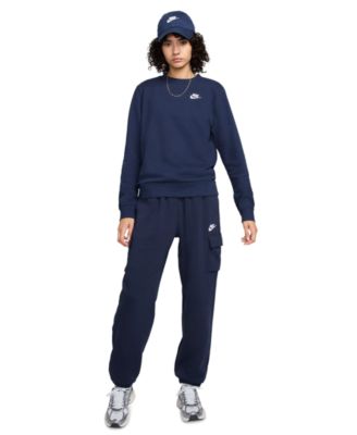 売れ筋商品|||ナイキ カットソー トップス レディース Women's Sportswear Club Fleece Crewneck Sweatshirt Obsidian/white Nike Sportswear Club Fleece Women's Logo Crew-Neck