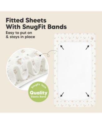 Waterproof Crib Sheets for Boys, Girls, 2pk Baby Fitted Crib Sheet, Waterproof Crib Mattress Protector Sheets