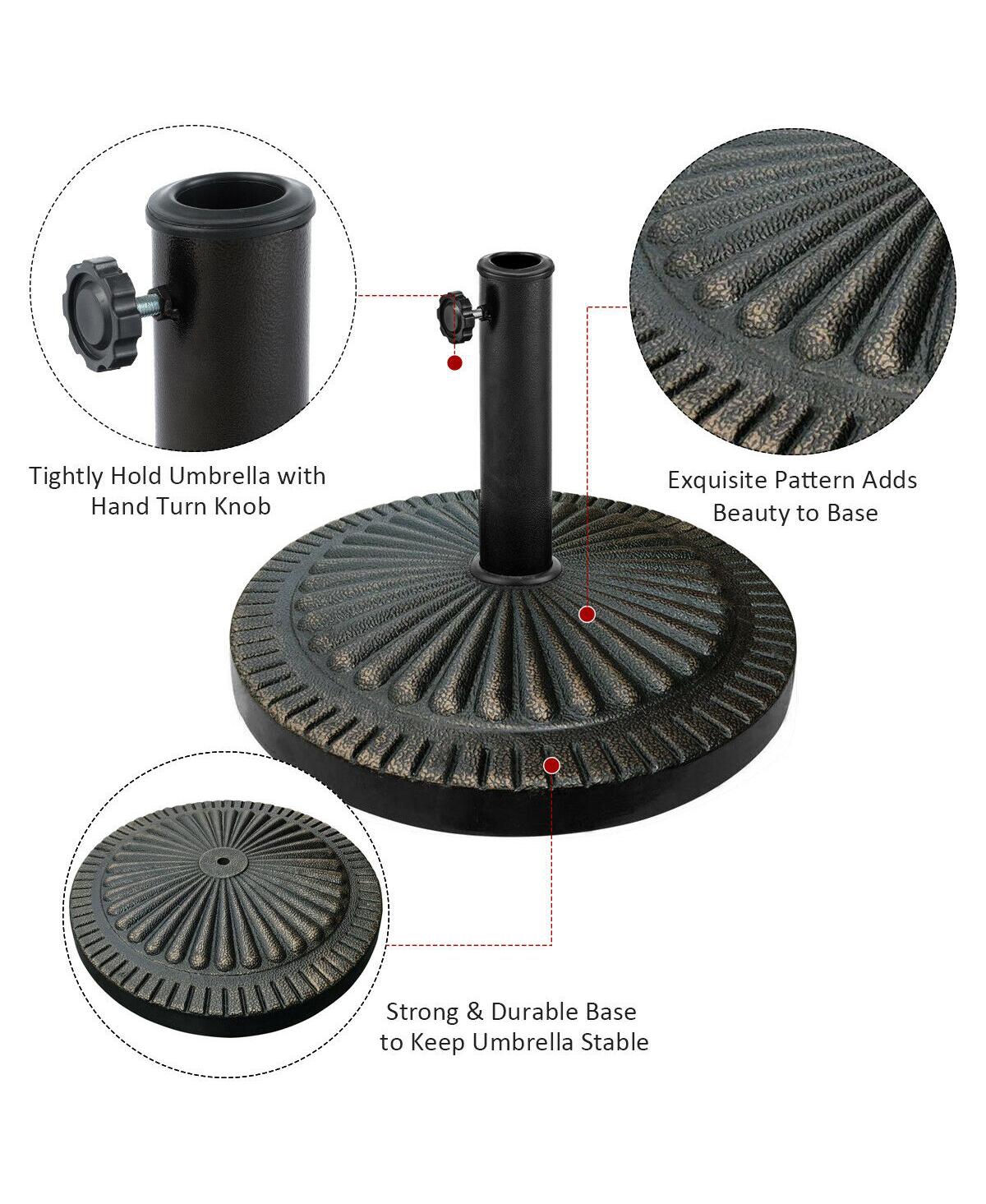 Slickblue Heavy-Duty Outdoor Stand Bronze Umbrella Base