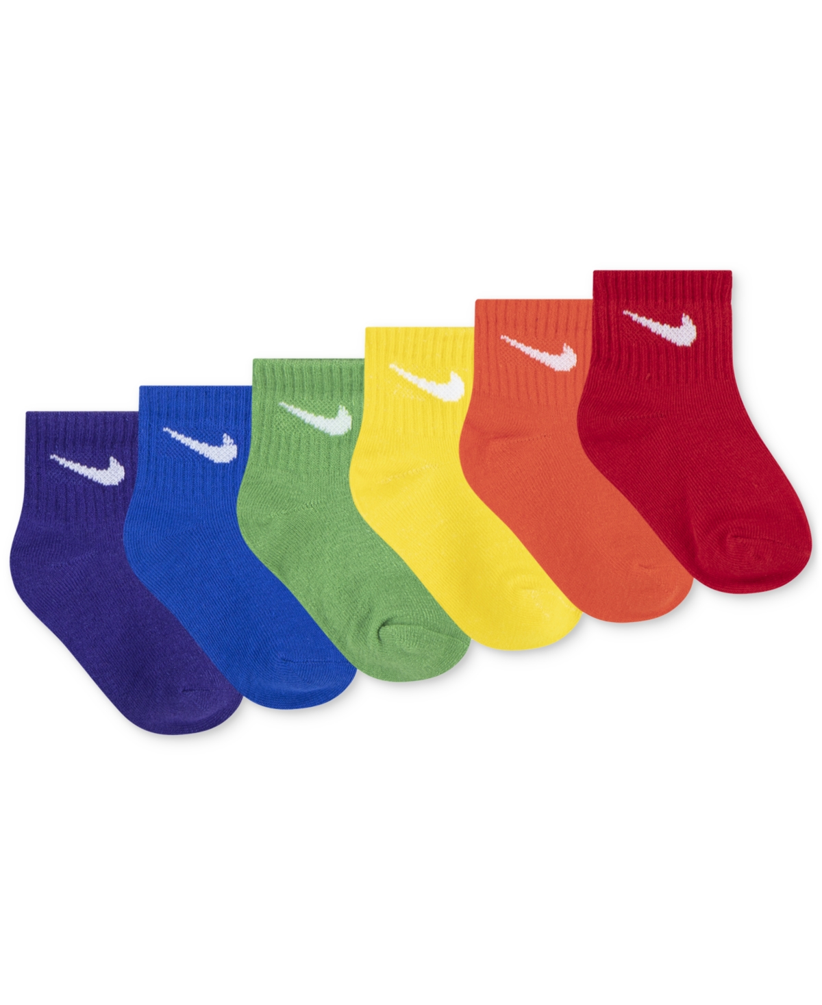 Nike Baby And Toddler Boys Or Girls Swoosh Ankle Socks, Pack Of 6 In Multi