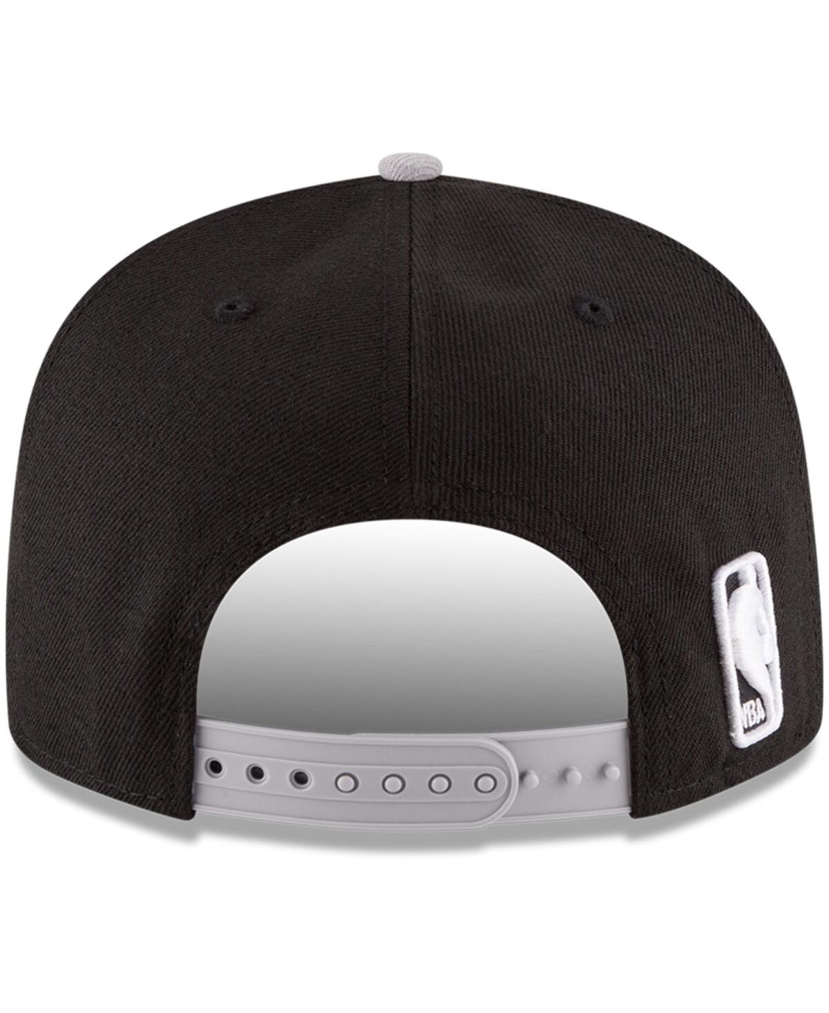 NEW ERA MEN'S BLACK/GRAY BROOKLYN NETS 2-TONE 9FIFTY ADJUSTABLE SNAPBACK HAT 