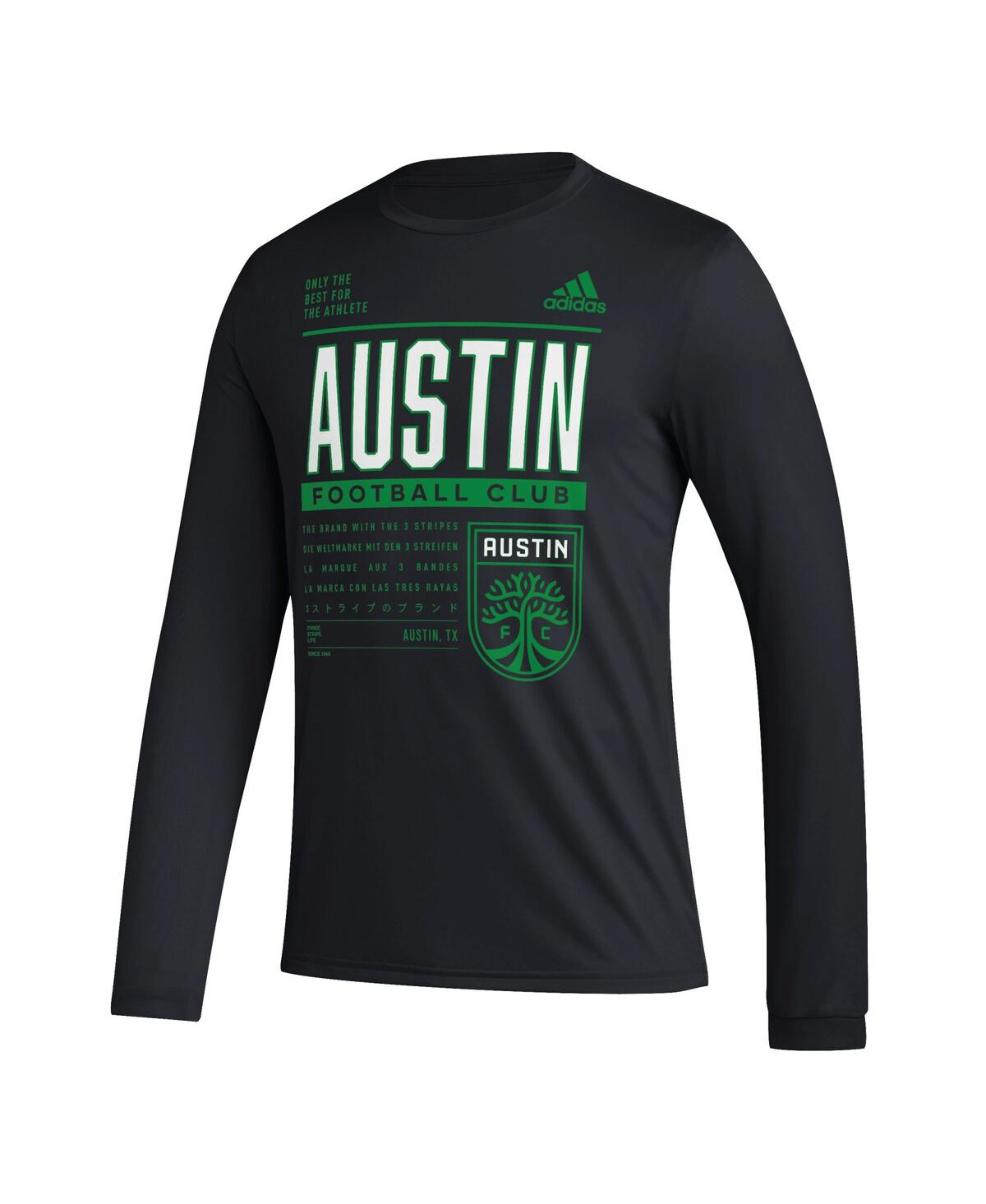 Adidas Men'sAustin Fc Club Dna Long Sleeve Aeroready T-Shirt - Black