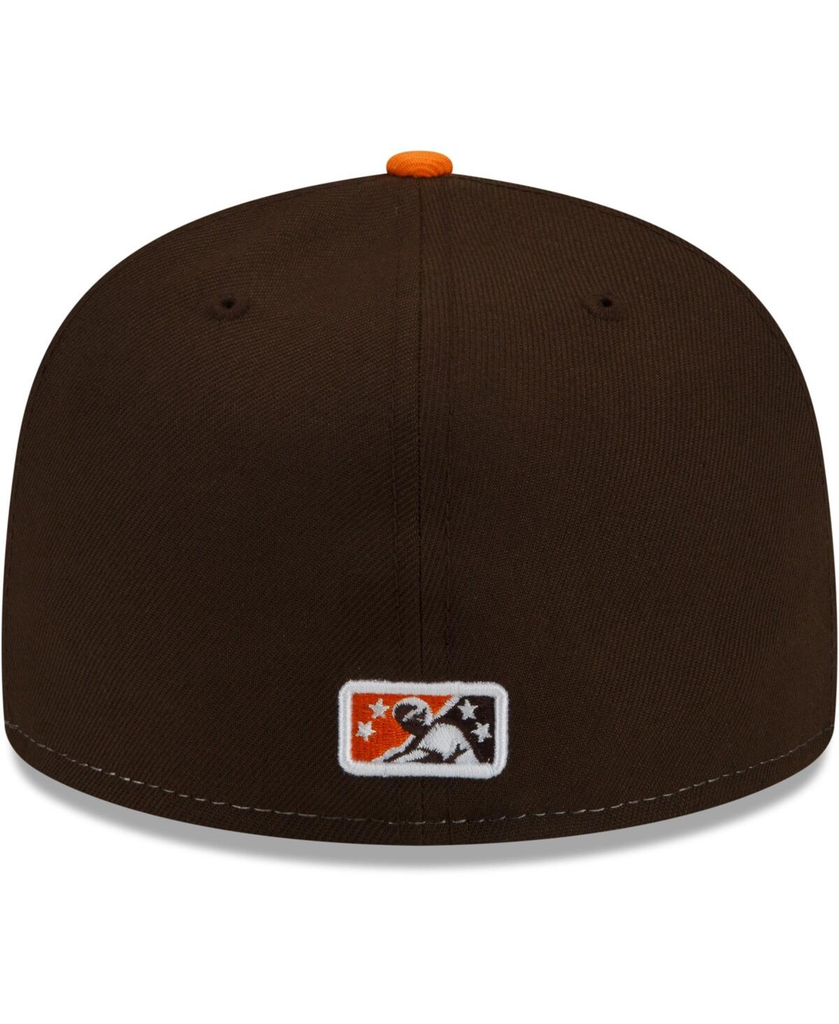 New Era Men'sOrange Bowling Green Hot Rods Theme Night 59FIFTY Fitted Hat - White, Orange