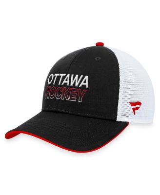 Men's Black Ottawa Senators Authentic Pro Rink Trucker Adjustable Hat
