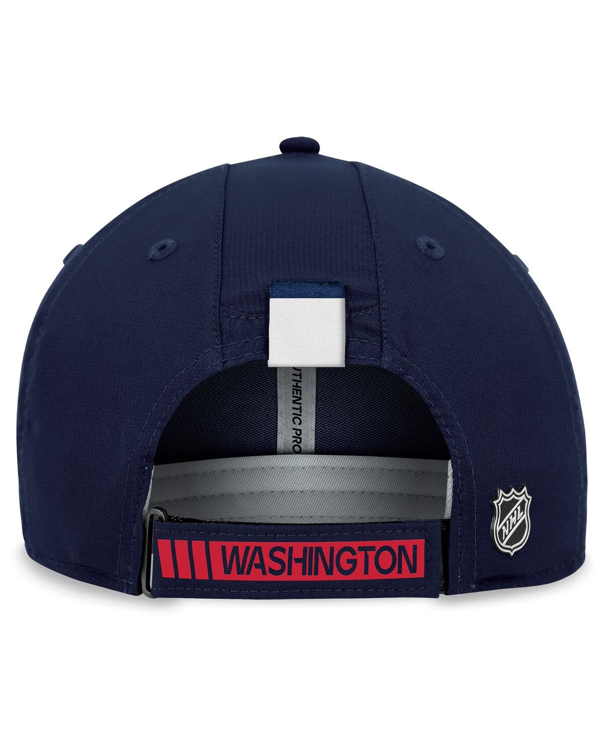 Fanatics Men's Navy Washington Capitals Authentic Pro Rink Adjustable Hat In Navy,red