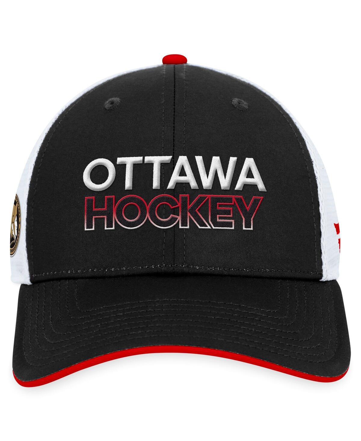 Fanatics Men's Black Ottawa Senators Authentic Pro Rink Trucker Adjustable Hat In Black
