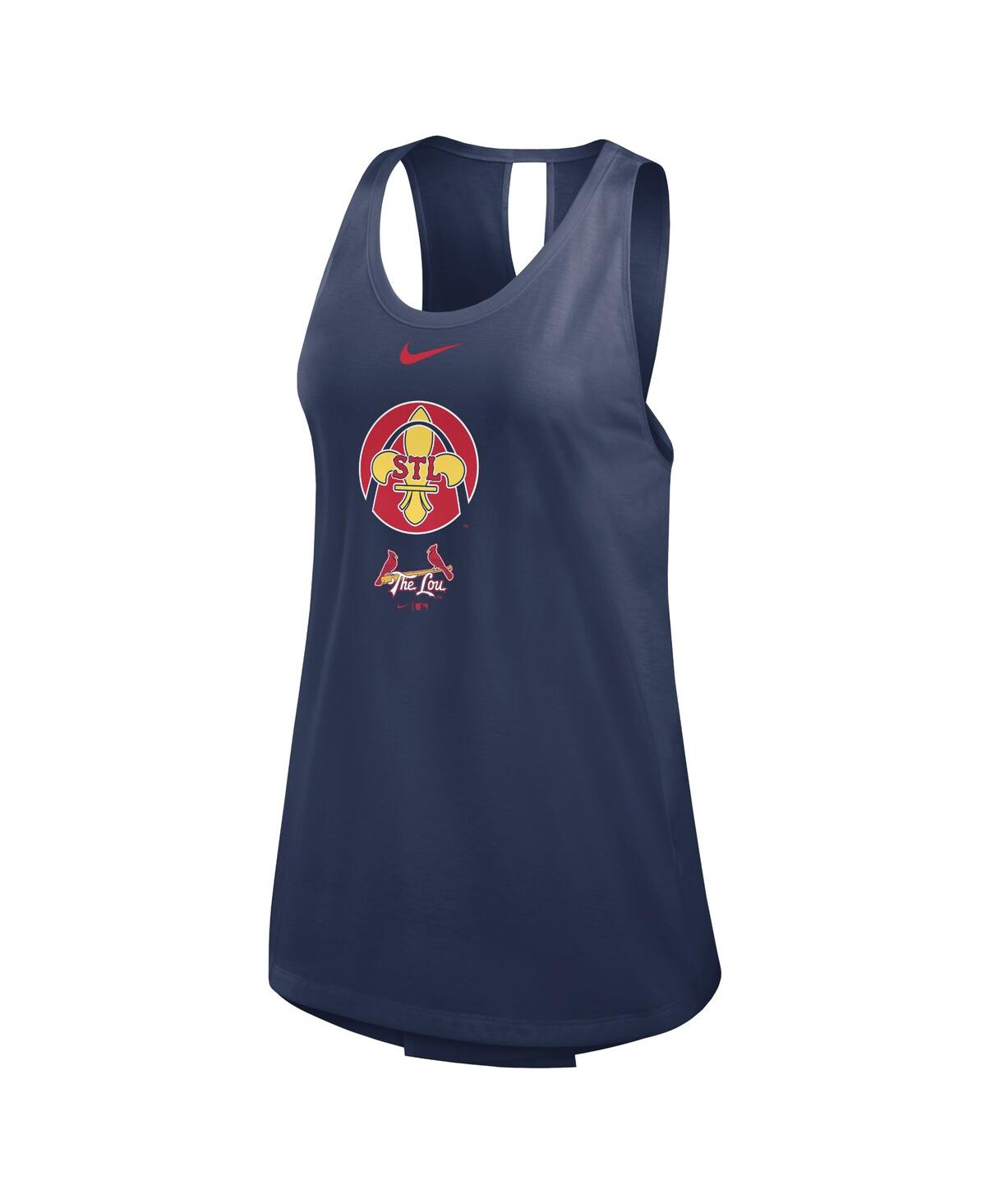 Nike Women'sSt. Louis Cardinals 2024 City Connect Criss Cross Performance Tank Top - Navy