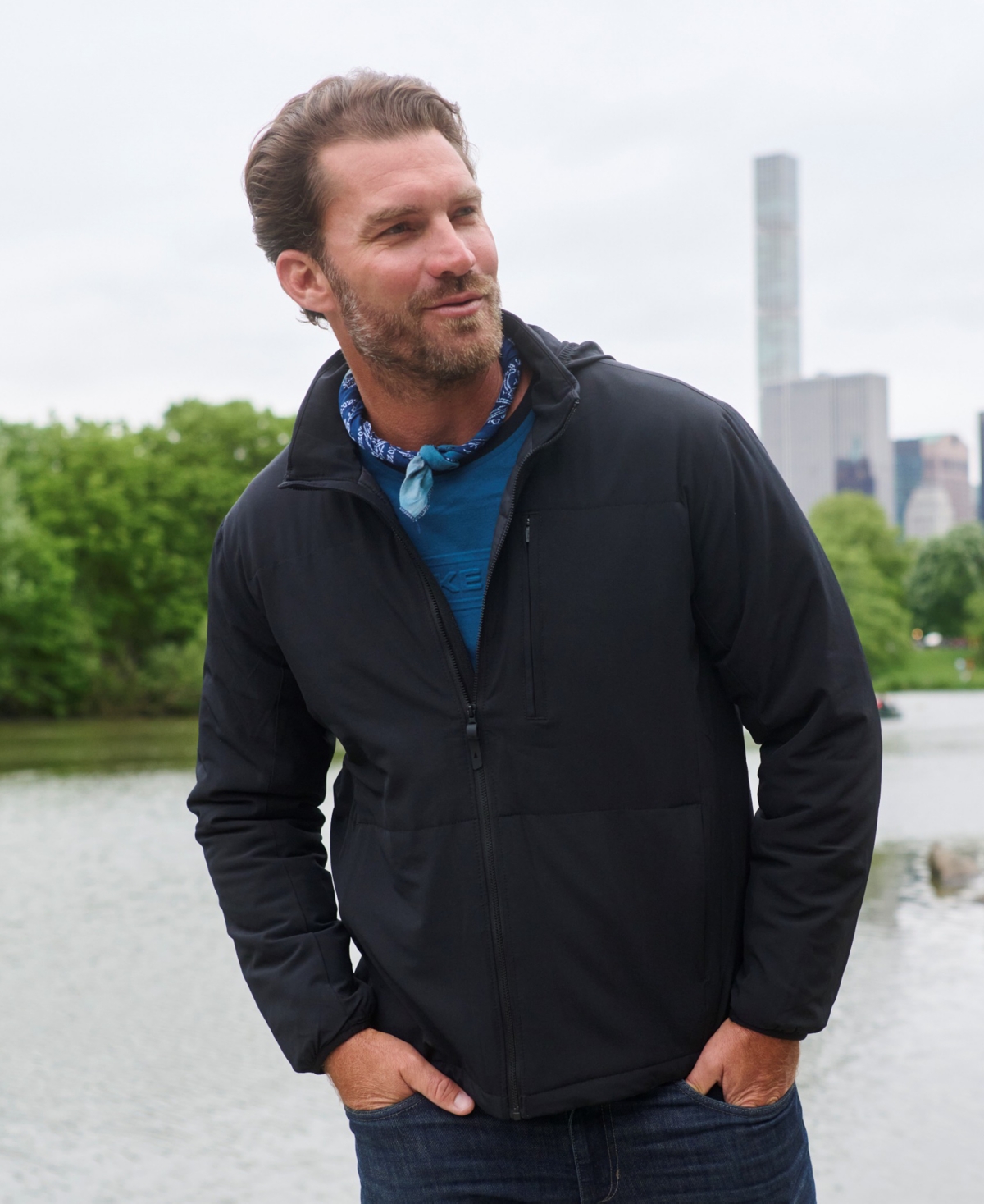 Hawke & Co. Men's Never End Stretch Hooded Jacket