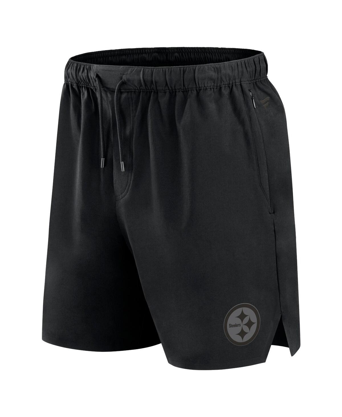 Fanatics Signature Men'sPittsburgh Steelers Front Office Woven Shorts - Black