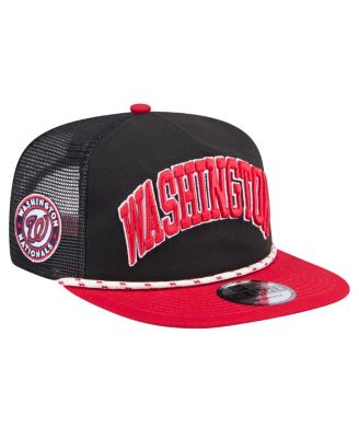 Men's Black Washington Nationals Throwback Meshback Golfer Hat