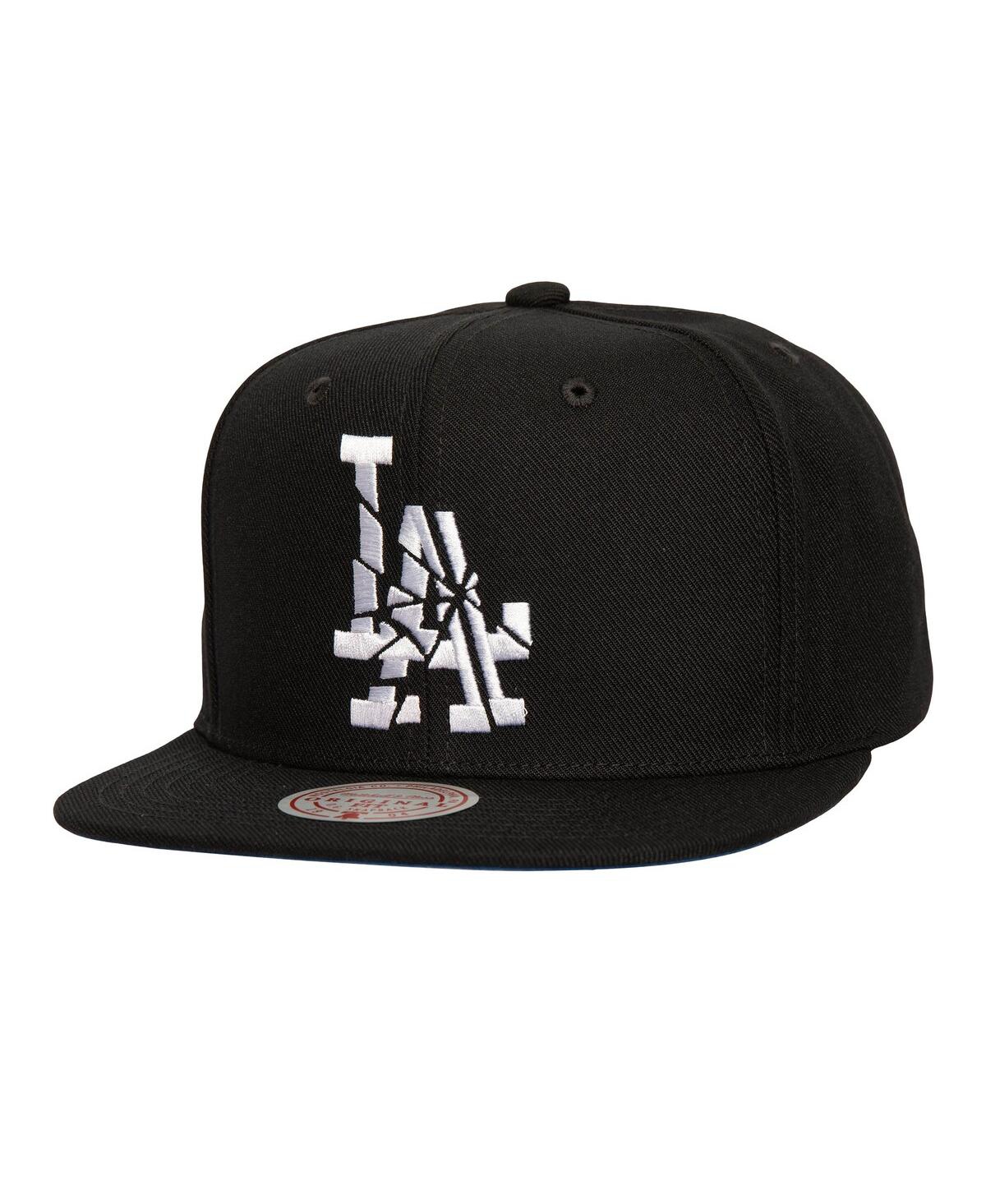 Men's Black Los Angeles Dodgers Shattered Snapback Hat - Black