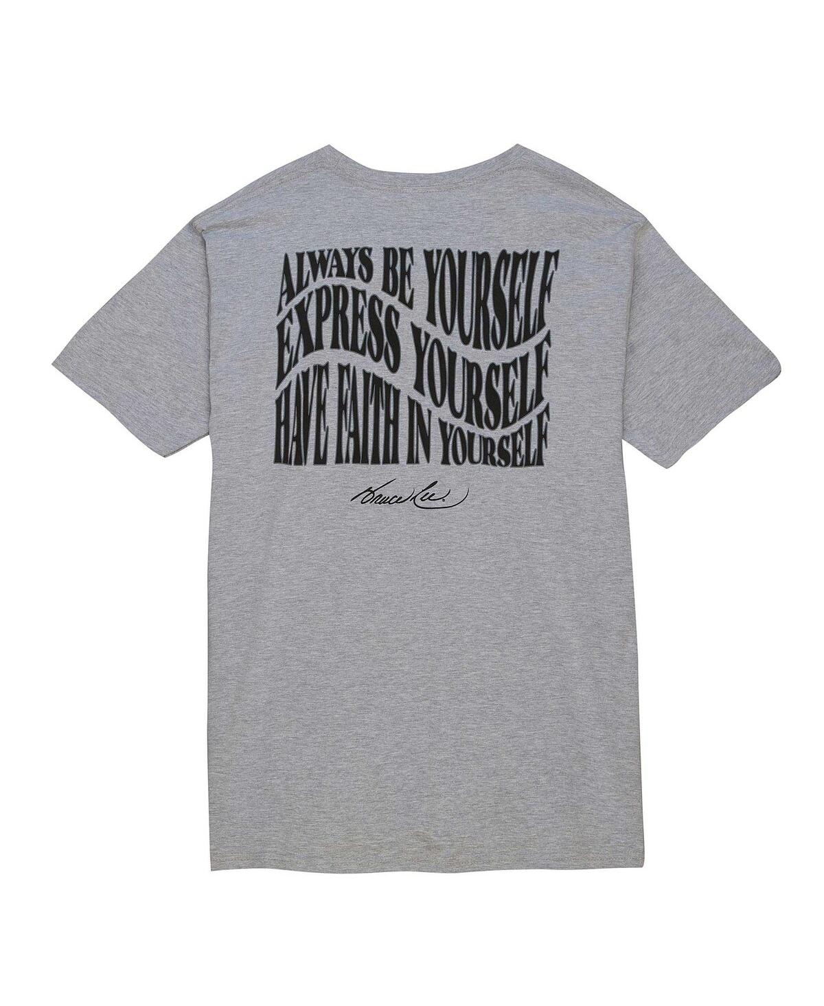 Mitchell & Ness Men's Heather Gray Bruce Lee Celebrating 5 Years T-shirt In Heather Gray