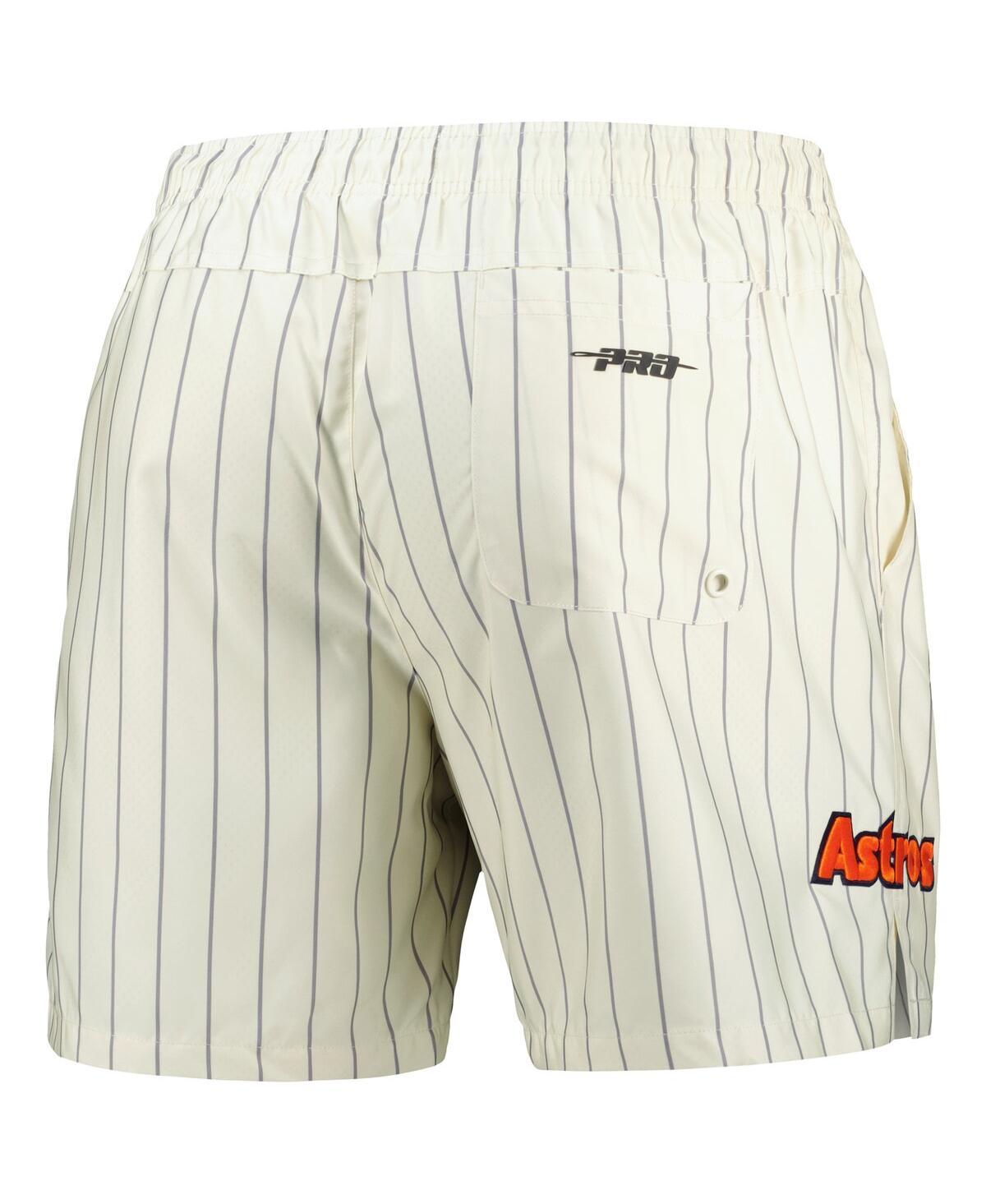 Pro Standard Men'sHouston Astros Pinstripe Retro Classic Woven Shorts - Cream