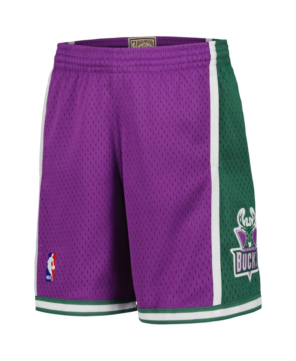 Mitchell & Ness Big Boys And Girls Purple Milwaukee Bucks Hardwood Classics Swingman Shorts In Purple