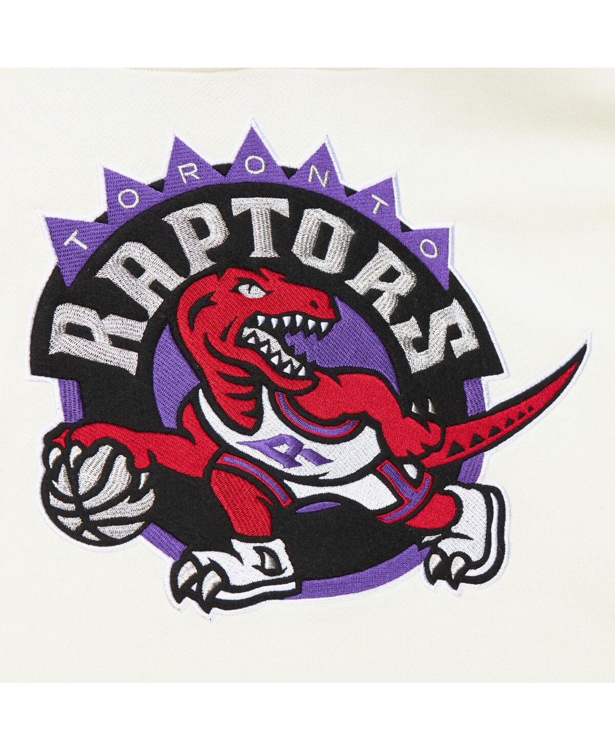 Mitchell & Ness Men'sToronto Raptors Hardwood Classics vintage - like Pullover Hoodie - Cream
