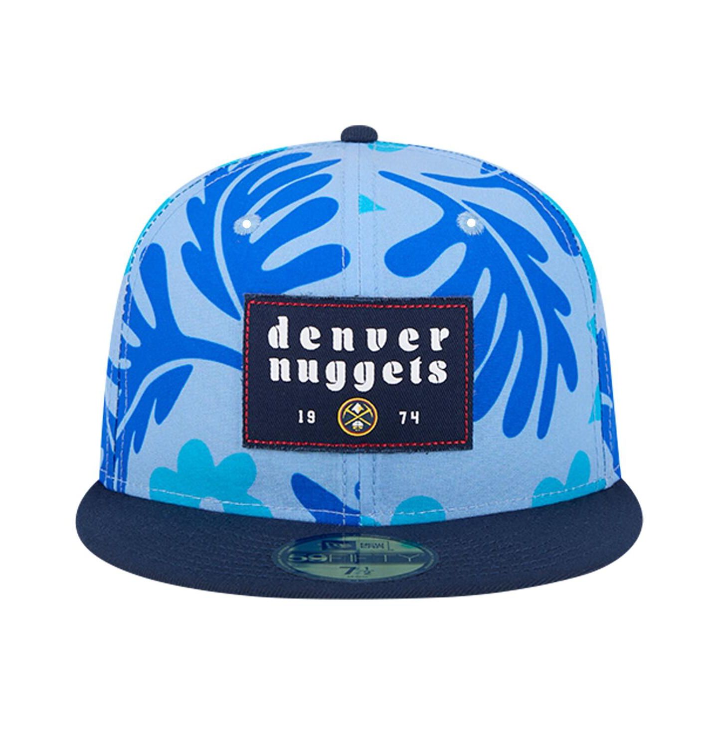 Мужская кепка New Era Blue Denver Nuggets Palm Fronds 2-Tone 59FIFTY Fitted Hat — фото 4
