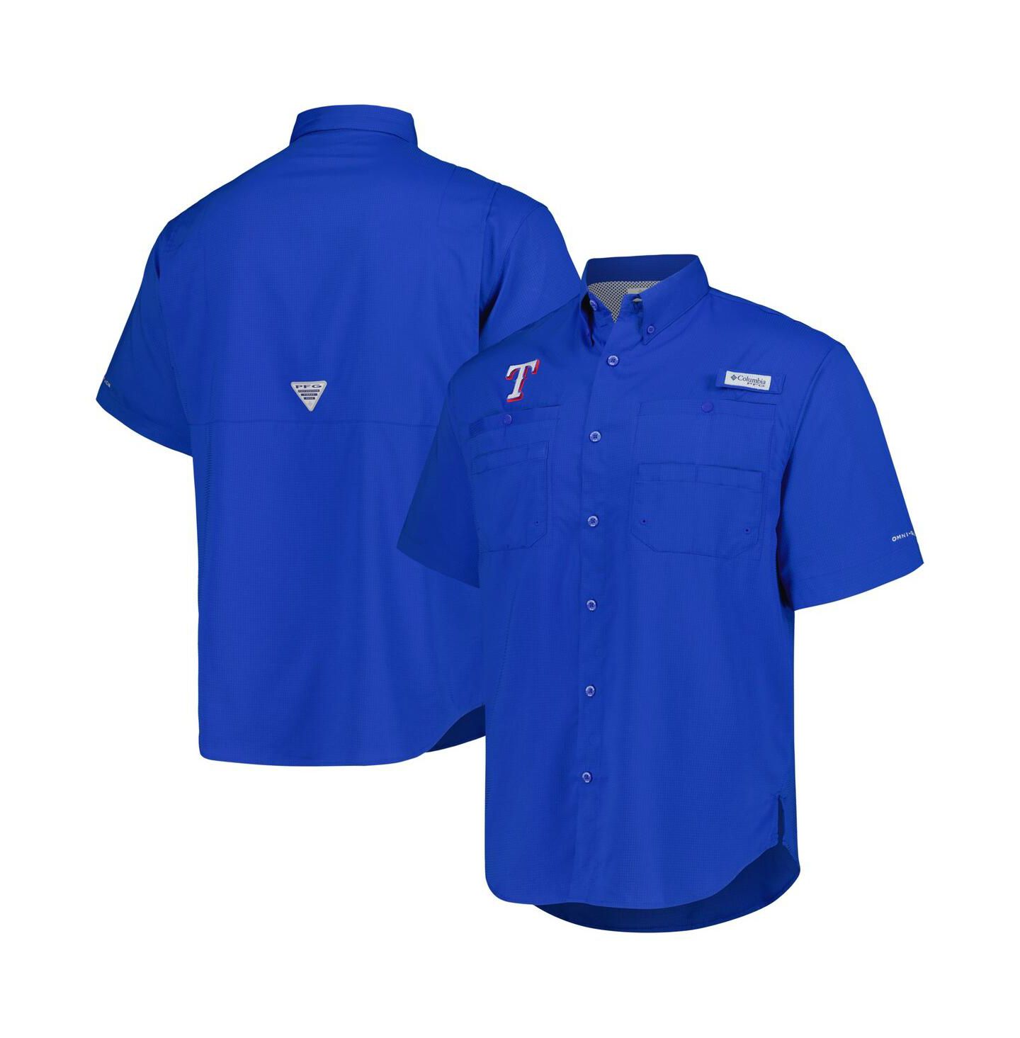 Мужская рубашка Columbia Royal Texas Rangers Tamiami Omni-Shade Button-Down — фото 1
