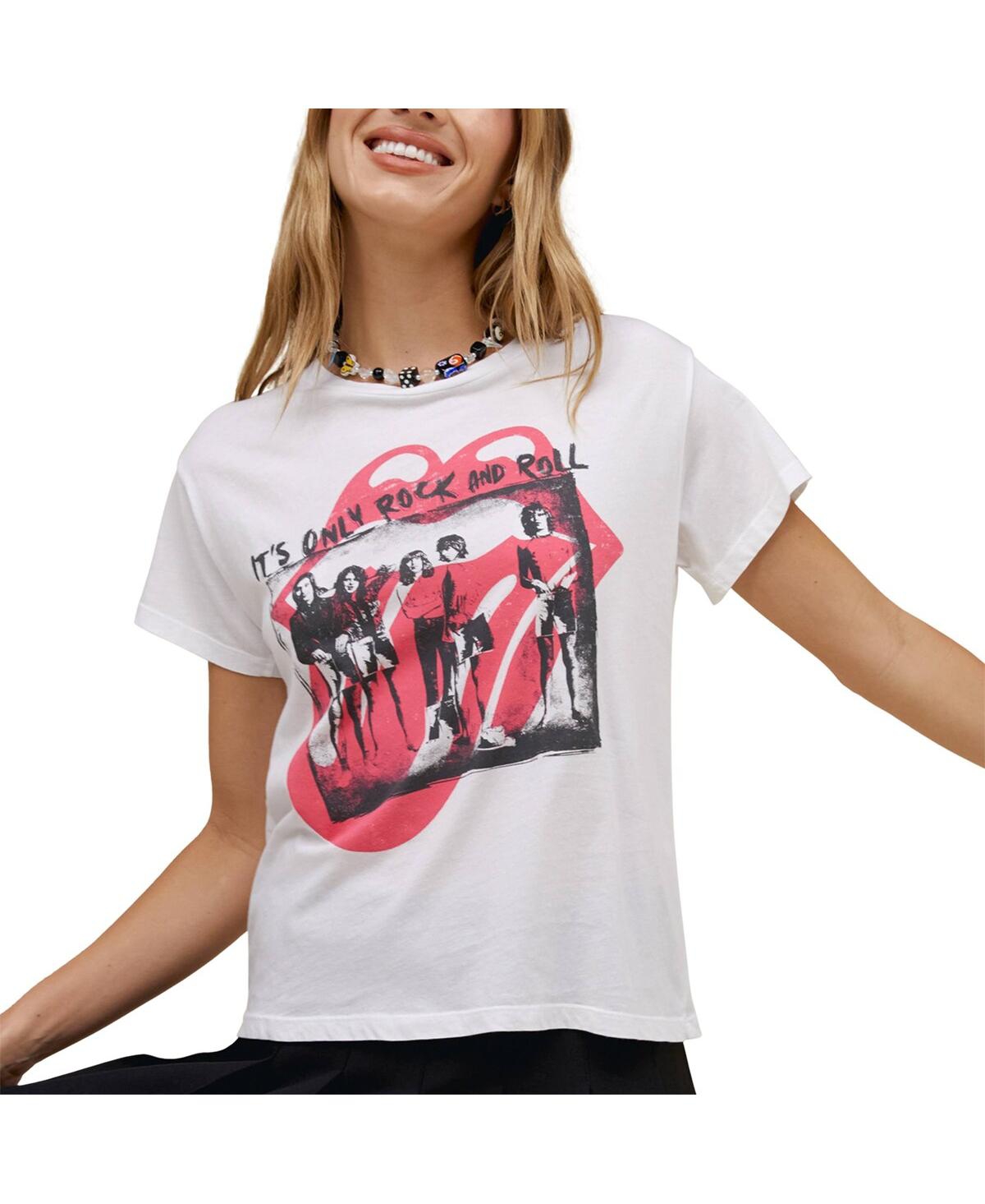 Daydreamer Women's White Rolling Stones Solo Graphic T-shirt In White