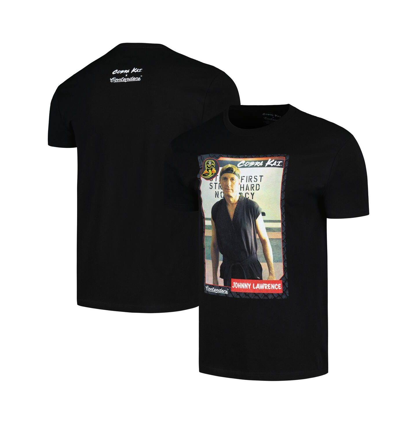 Мужская футболка Contenders Clothing Black Cobra Kai Johnny Lawrence Card — фото 1