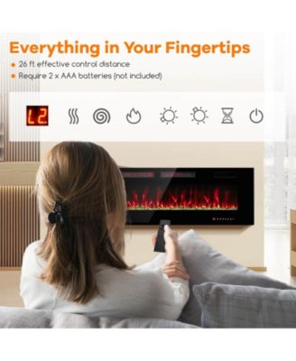 Inches Ultra-Thin Electric Fireplace Wall-Mounted & Recessed