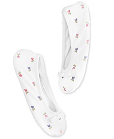 Isotoner Embroidered Terry Ballerina Slipper, Online Only 