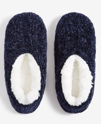 Women's Cable Chenille Ped Slipper Socks