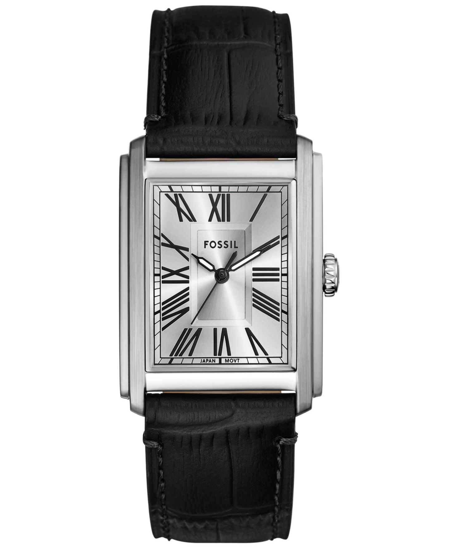 Мужские часы Fossil Carraway Three-Hand Brown Leather Watch, 30mm, цвет: Чёрный — фото 1