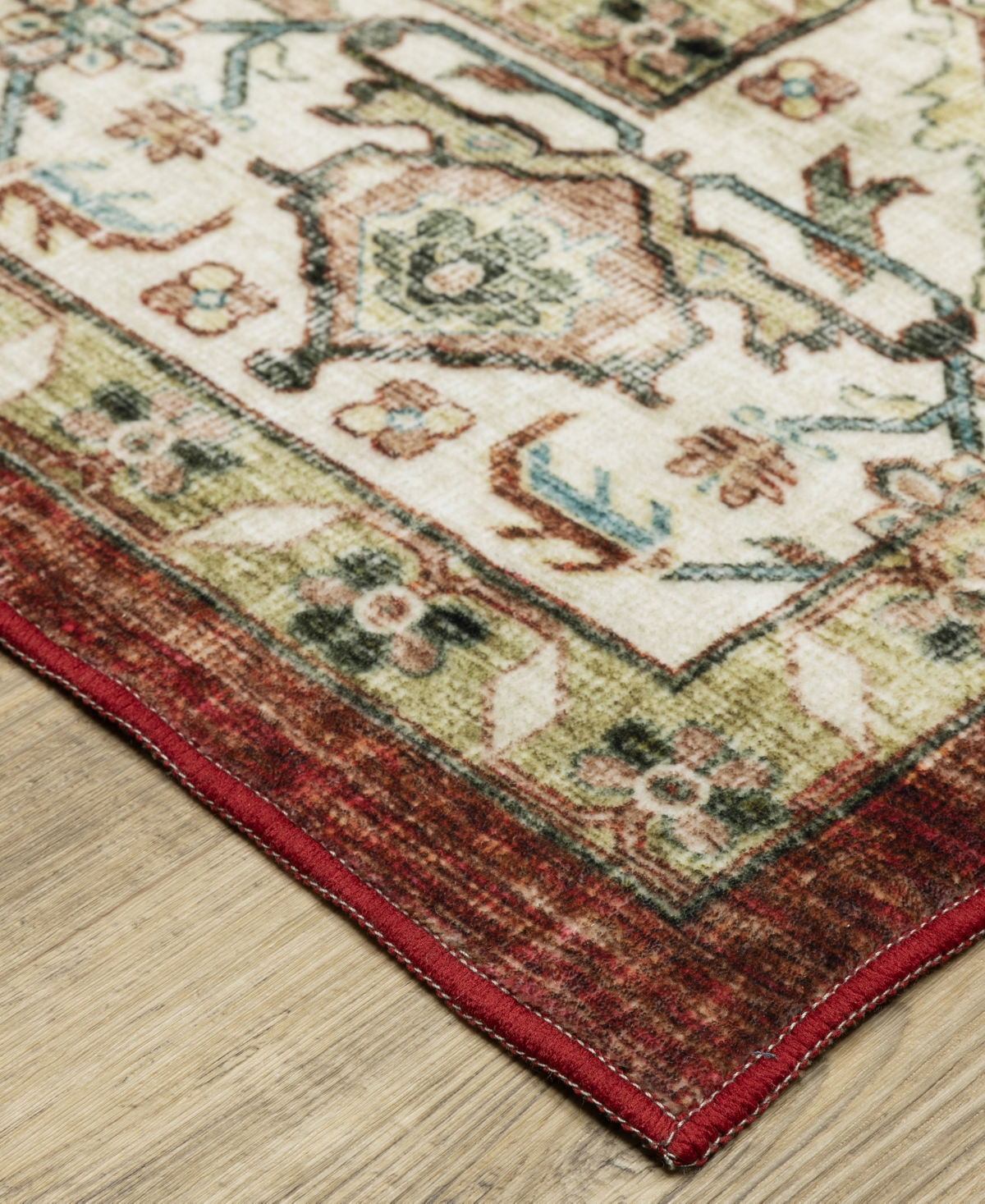 Oriental Weavers Sumter Washable Sum01 2'x8' Runner Area Rug In Red
