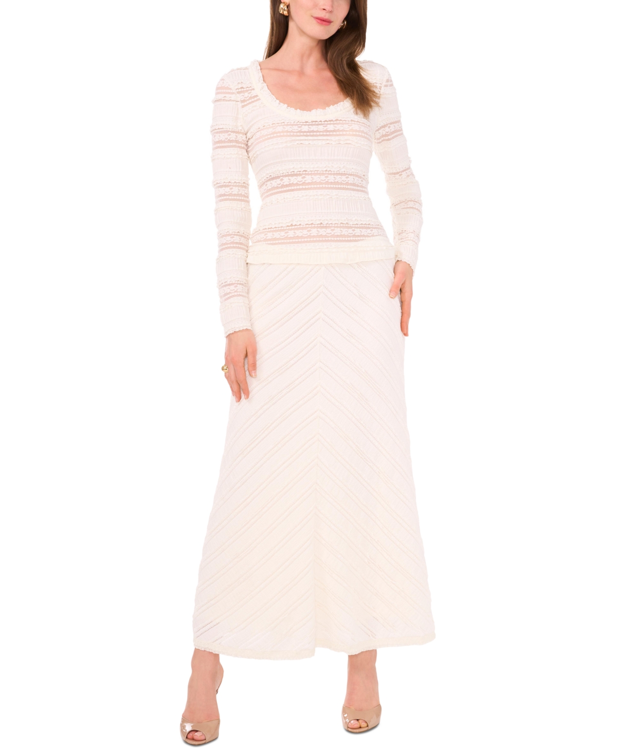 Shop 1.state Women's A-line Pull-on Maxi Skirt In New Ivory