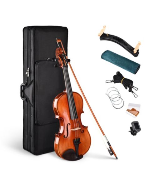Детские игрушки Yescom Solid Wood Violin 4/4 Full Set Fiddle Beginner Violin Full Size with Case Shoulder Rest for Student Adults, цвет: Natrual