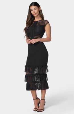 Women's Tiered Lace Midi Dress