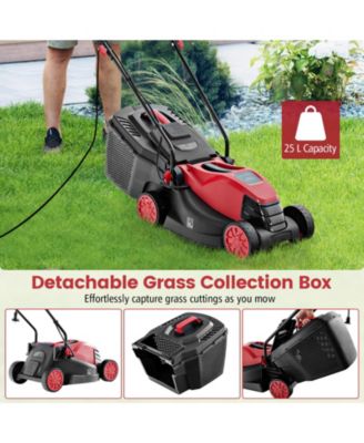 Electric Corded Lawn Mower Walk-Behind Lawnmower with Collection Box
