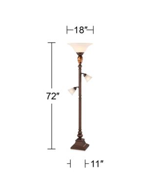 Mulholland Rustic Vintage like Tree Torchiere Floor Lamp Standing 72" Tall Bronze Tortoise Shell Font Frosted Glass Shade for Living Room Reading House Bedroom Home Office