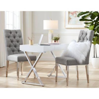 Leala Modern Accent Table Lamp 21" High Faux Marble Gold Metal White Drum Shade for Bedroom Living Room Bedside Nightstand Office