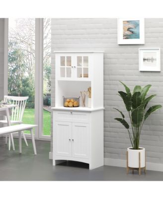 Kitchen Storage Buffet w/ Microwave Hutch Drawer for Dining Room,