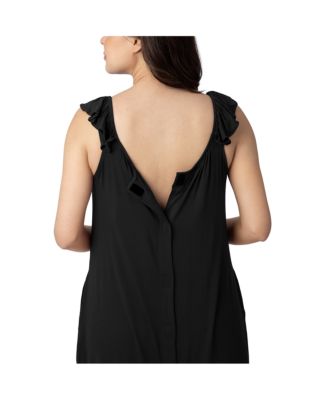 Maternity Ruffle Strap Labor & Delivery Gown