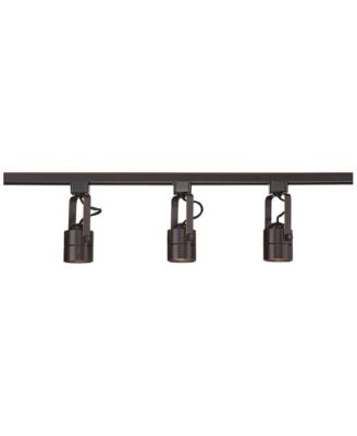 Layna 3-Head LED Ceiling or Wall Track Light Fixture Kit Linear Bullet Brown Bronze Finish Metal Modern Kitchen 44" Wide