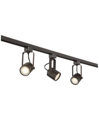 Layna 3-Head LED Ceiling or Wall Track Light Fixture Kit Linear Bullet Brown Bronze Finish Metal Modern Kitchen 44" Wide