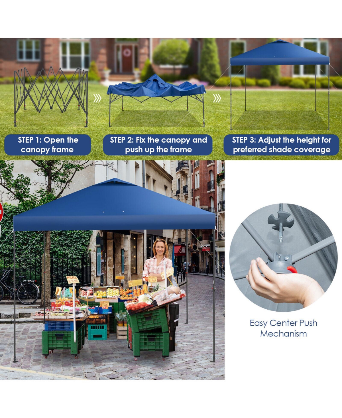 Slickblue x Feet Foldable Outdoor Instant Pop-up Canopy with Carry Bag